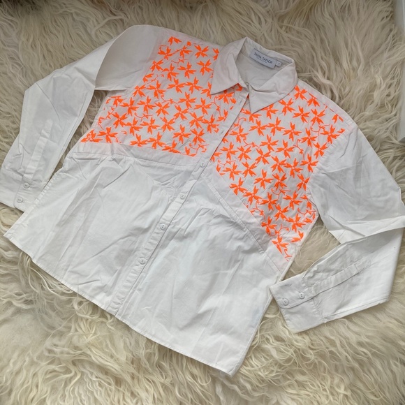 Tanya Taylor Tops - TANYA TAYLOR Embroidered Button-Up Top